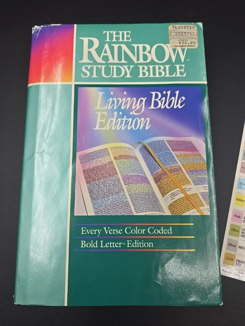 The Rainbow Study Bible Living Bible Edition Bold Letter Color Code Guide